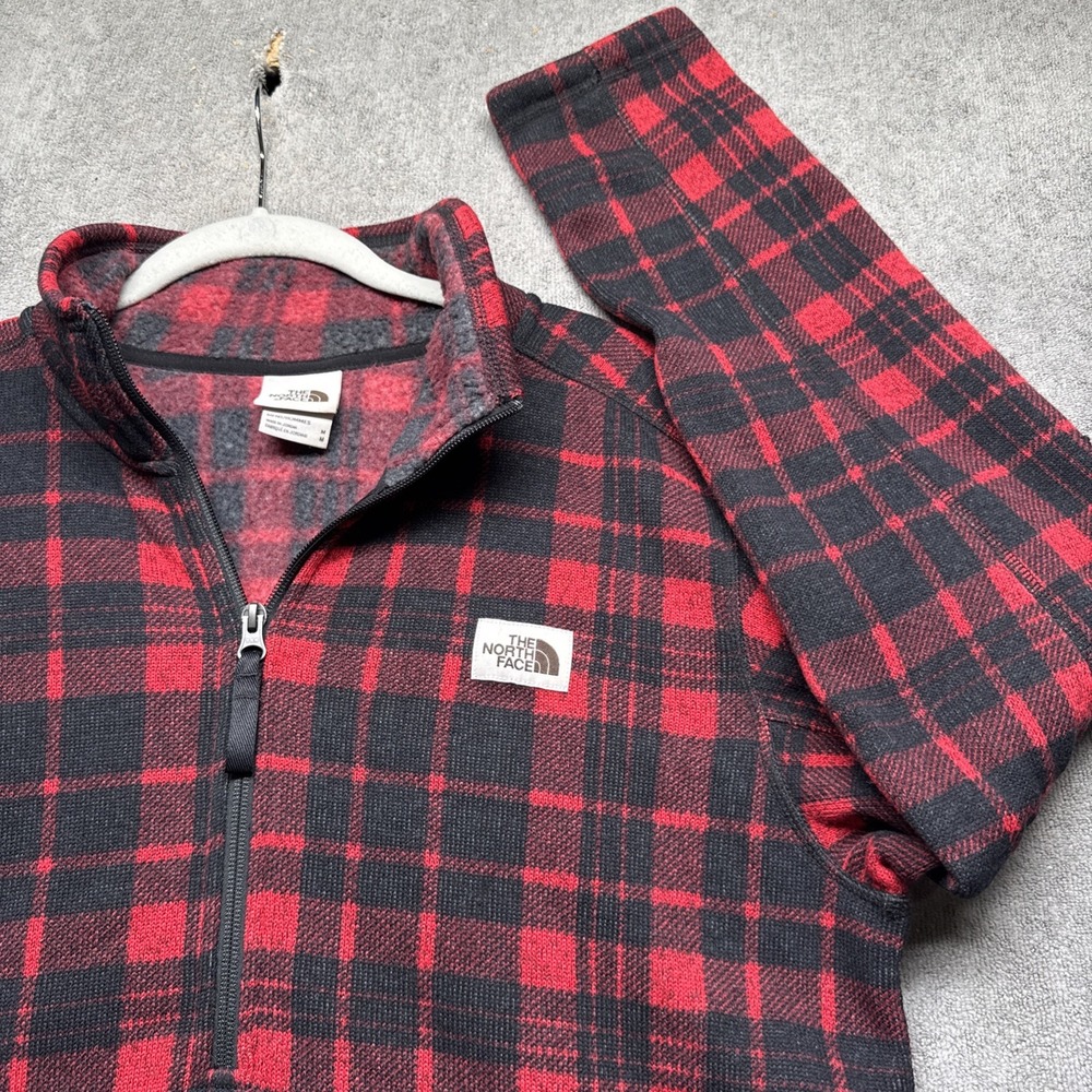 The North Face Gordon Lyons 1/4 Zip Fleece Pullover‎ Plaid Men's Medium